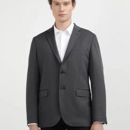 Tommy Hilfiger Grey Regular Fit Structured Blazers-image-35