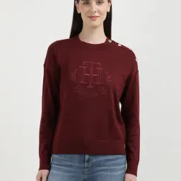 TOMMY HILFIGER Maroon Cotton Graphic Print Sweatshirt-picture-35
