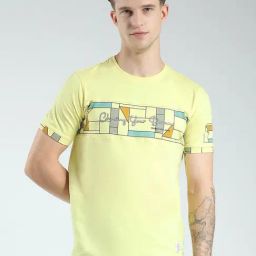 Monte Carlo Yellow Regular Fit Printed T-Shirt-image-62