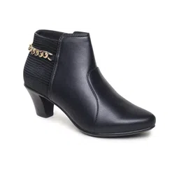 VALIOSAA Women Black Solid Heeled Boots-image-72