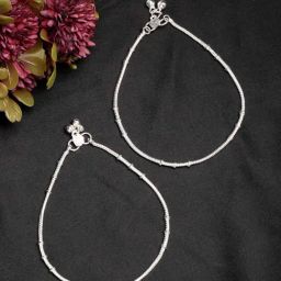 NVR Silver-Plated Anklets for Women Pair of 1-73