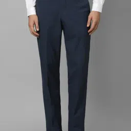 Louis Philippe Navy Slim Fit Checks Trousers-picture-34