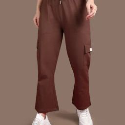TWIN BIRDS Brown Solid Trousers-image-100