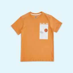 Pantaloons Junior Orange Cotton Regular Fit T-Shirt-image-0