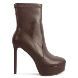 London Rag Women's Brown Stiletto Booties-image-30
