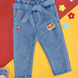 Pantaloons Baby Blue Cotton Embroidered Jeans-image-24