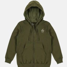 Kiddopanti Kids Olive Solid Full Sleeves Hooded Sweatshirt-image-53