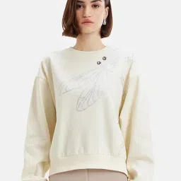 Kazo Off White Embellished Sweatshirt-image-16