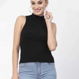 Kalt Black Self Design Sweater-image-83