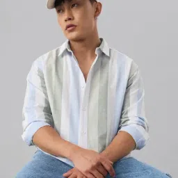The Souled Store Multicolour Cotton Loose Fit Striped Shirt-picture-6