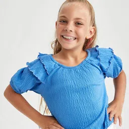DeFacto Girls Round Neck Striped Pure Cotton Top-image-38