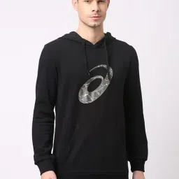 Asics Black Regular Fit Graphic Print Hooded Sweatshirt-picture-37