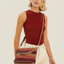 Accessorize London Brown Woven Cross Body Bag-picture-6