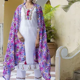 KALINI Women Floral Embroidered Kurta with Trousers & Dupatta-35