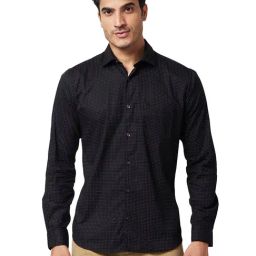 Park Avenue Black Slim Fit Printed Shirt-image-66