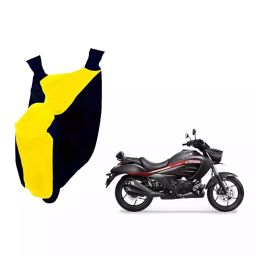 Auto Pearl Waterproof Two Wheeler Cover For Suzuki intruder 150 (Yellow & Blue)-image-44