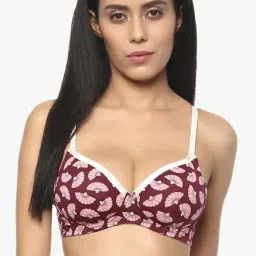 Soie Red Non Wired Padded Seamless Bra-image-6
