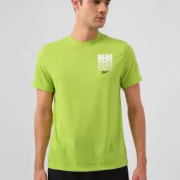 Reebok Green Slim Fit Printed Training Sports T-Shirt-picture-13