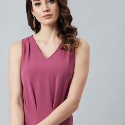 Athena Pink V-Neck Pleated Top-39