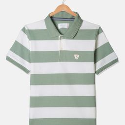 Octave Boys Striped Polo Collar Cotton T-shirt-picture-16