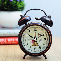 Archies Black Round Solid Analogue Alarm Clock-35