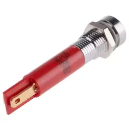 RS PRO Red Panel Mount Indicator 12V AC, Mounting Hole Size 8 mm, Termination Type Solder Tab, Model No 207028 image 2