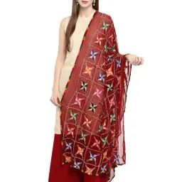 Dupatta Bazaar Maroon Dupatta-35