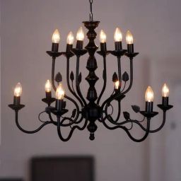 Fos Lighting Black Italian 2 Tier 23-Inch Steel Chandelier-image-5