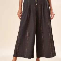 Akkriti by Pantaloons Charcoal Grey Cotton Printed Culottes-image-27