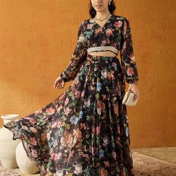 Noh.Voh - SASSAFRAS Kids Girls Printed Ready to Wear Lehenga &-image-36