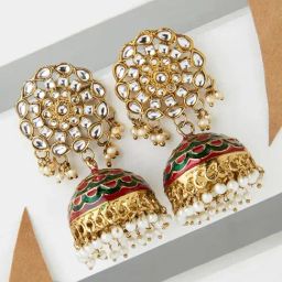 Fida Gre Fuchsia Enamel Multi Jhumki-image-45