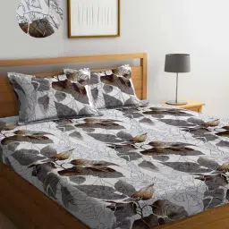 Klotthe Multicolor Cotton Blend 300 TC Elastic Bed Sheet With 2 Pillow Covers-image-92