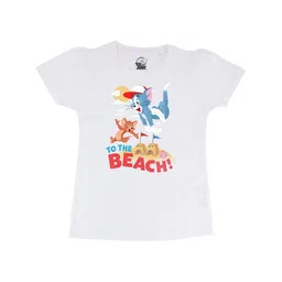 Tom & Jerry White Regular Top-image-80