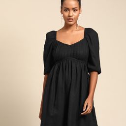 WoowZerz Sweetheart Neck Puff Sleeve A-Line Dress-image-42