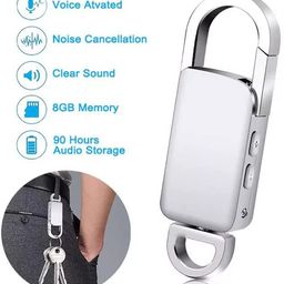 TECHNOVIEW 360 Mini Digital Voice Recorder 8GB in Built Memory, Keychain Professional Audio MP3 Player Microphone Sound Recording (Silver 8GB Memory Recorder) image 3