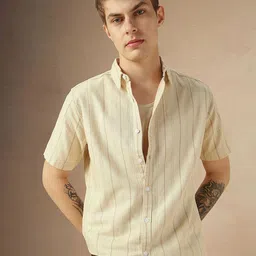 Dennis Lingo Smart Relaxed Fit Vertical Striped Dobby Weave Casual Shirt-image-37
