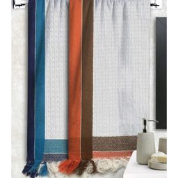 Athom Living 100% Cotton Bath Towel Waffle Border Pack Of 2 - White-image-72