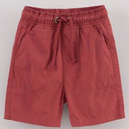 Cucumber Shorts with Drawstring Solid Color - Red-picture-7