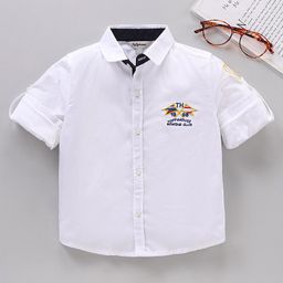 ToffyHouse Full Sleeves Cotton Rowing Club Embroidery Shirt - White-image-7