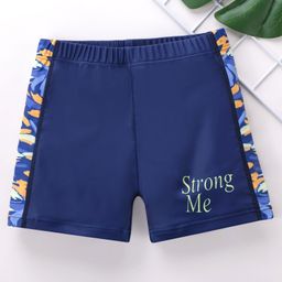 Babyhug Swimming Trunk Text Print - Blue-picture-21
