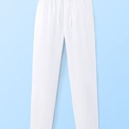 Pine Kids Cotton Solid Full length Pyjama - White-image-17