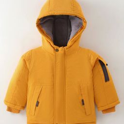 Kookie Kids Full Sleeves Solid Color Winter Jacket -Yellow-image-50