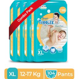 TODDLES Baby Diaper Pants 104 (Size - XL) Combo of 4 With Quick Absorption Technology and Extra Protection | Easy to Pull Up and Remove-13