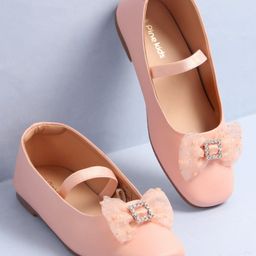 Pine Kids Bow Applique Ballerinas with Backstrap- Pink-image-71