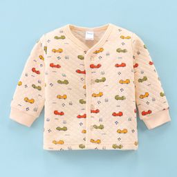 Tango Interlock Knit Full Sleeves Jhabla with Car Print - Cream-image-29