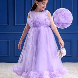 Mark & Mia Woven Sleeveless Party Dress With Floral Corsage & Ruffle Detailing - Lilac-image-46