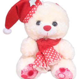 Tickles Cute Muffler Santa Claus Teddy Soft Stuffed Plush Toy Christmas Gift for Kids Boys & Girls Birthday Gift (Color: Cream Size: Length 20 cm)-picture-10