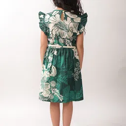 Anthrilo Floral Print Flutter Sleeve Fit & Flare Dress image 3