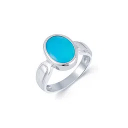 GenZcomplex Silver-Plated Brass Turquoise Finger Ring-73