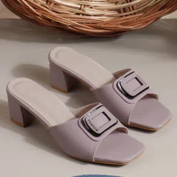 AVIVASTYLE Block Mules with Buckles-12